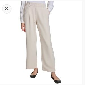Elegant Cream Wide-Leg Pants DKNY